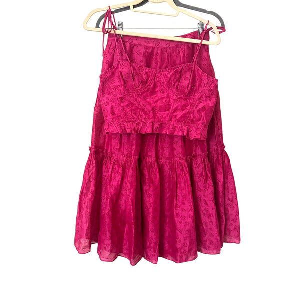 ULLA‎ JOHNSON Jeune Silk Blend Floral Skirt Set Sz6 - Picture 1 of 6